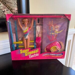 Vintage 1999 NIB SEALED Super Gymnast Barbie with wired remote control